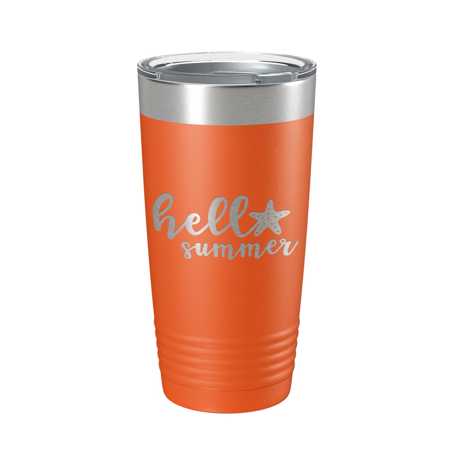 Hello Summer Tumbler Travel Mug Insulated Laser Engraved Coffee Cup 20 oz
