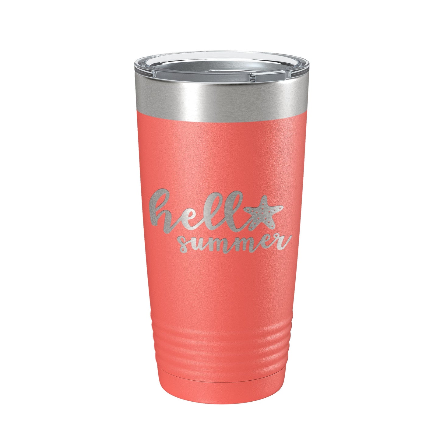 Hello Summer Tumbler Travel Mug Insulated Laser Engraved Coffee Cup 20 oz