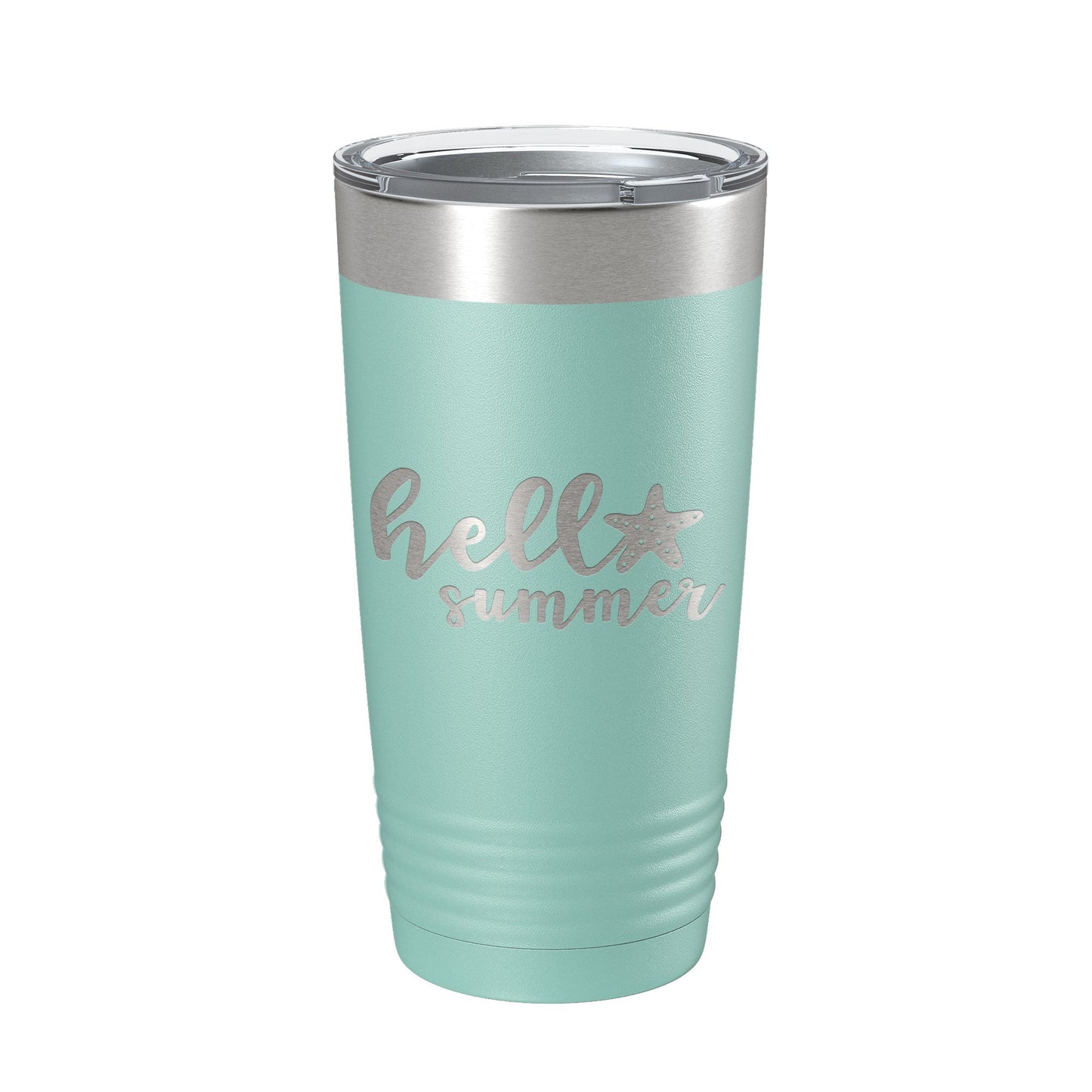 Hello Summer Tumbler Travel Mug Insulated Laser Engraved Coffee Cup 20 oz