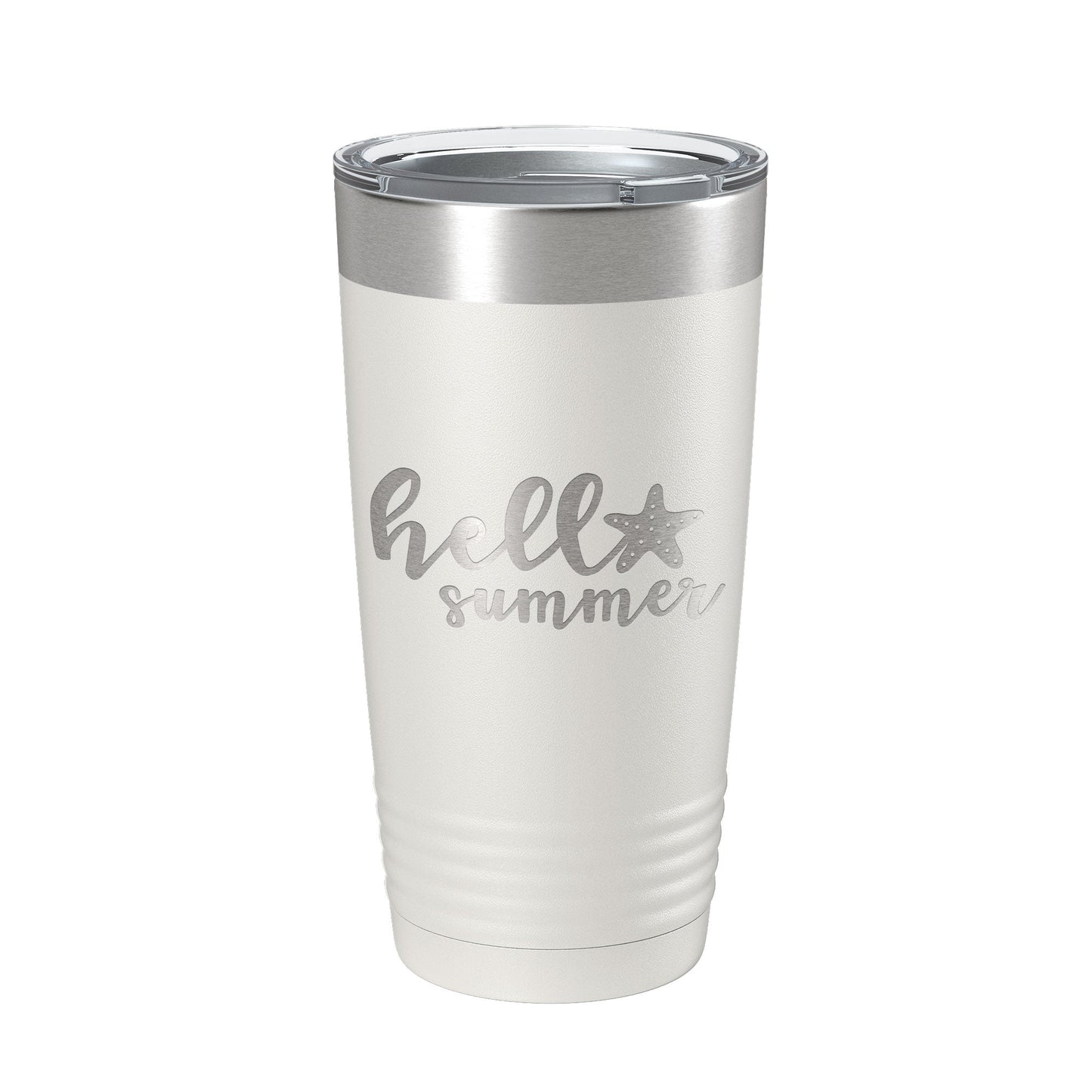 Hello Summer Tumbler Travel Mug Insulated Laser Engraved Coffee Cup 20 oz