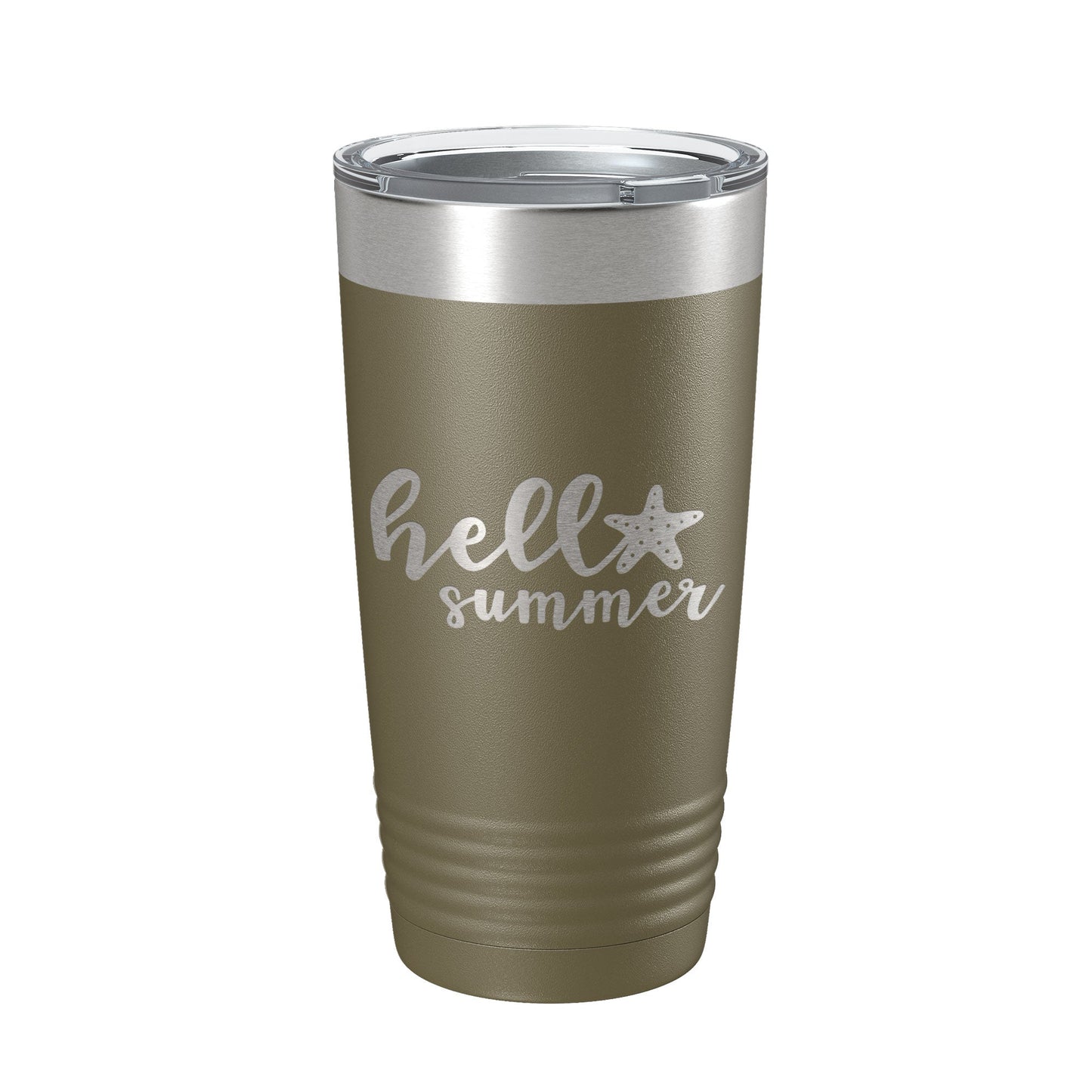 Hello Summer Tumbler Travel Mug Insulated Laser Engraved Coffee Cup 20 oz