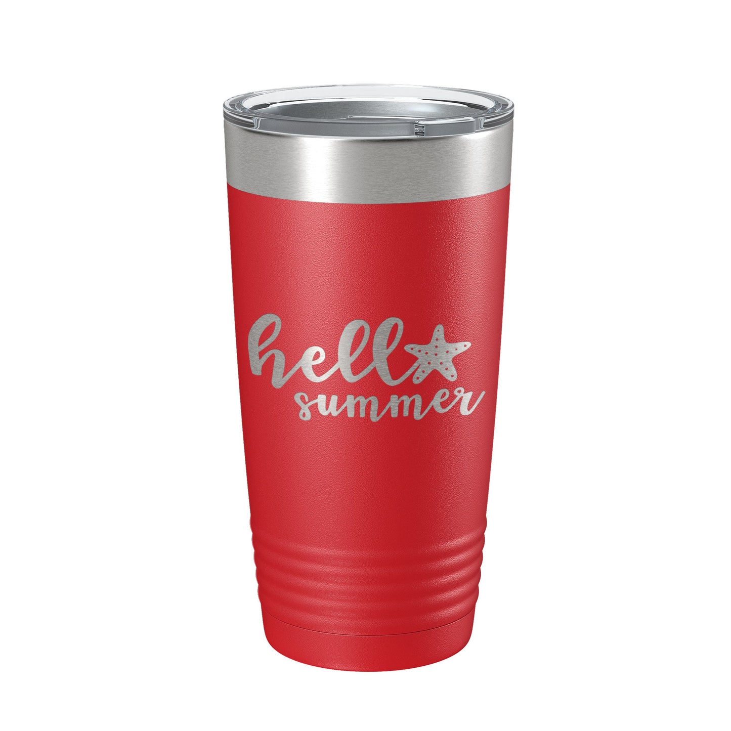 Hello Summer Tumbler Travel Mug Insulated Laser Engraved Coffee Cup 20 oz